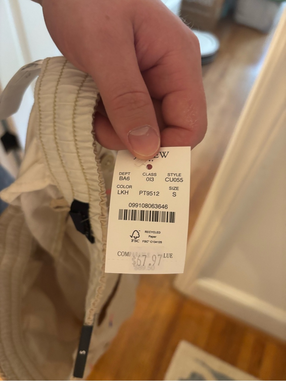 J. Crew Tan Shorts with Red & Blue Flag Motif - Picture 3 of 3